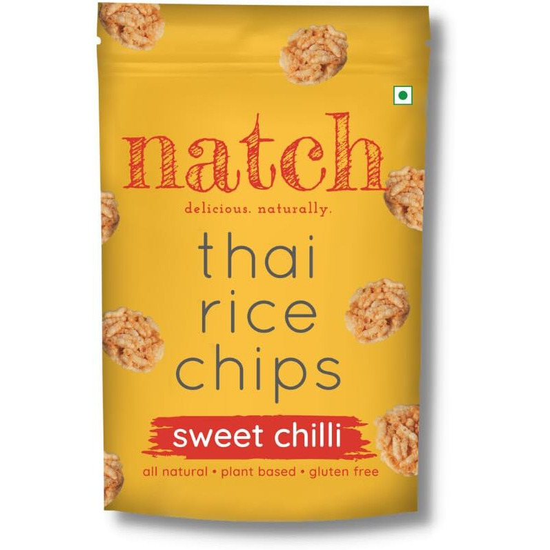 Natch Thai Sticky Rice Chips Variety Pack, 100% All Natural, Vegan, Gluten Free, No Artificial Preservatives, Trans Fat Free, Low Calorie, Sesame, Wasabi & Sweet Chilli Flavour, 100g each (Pack of 3)