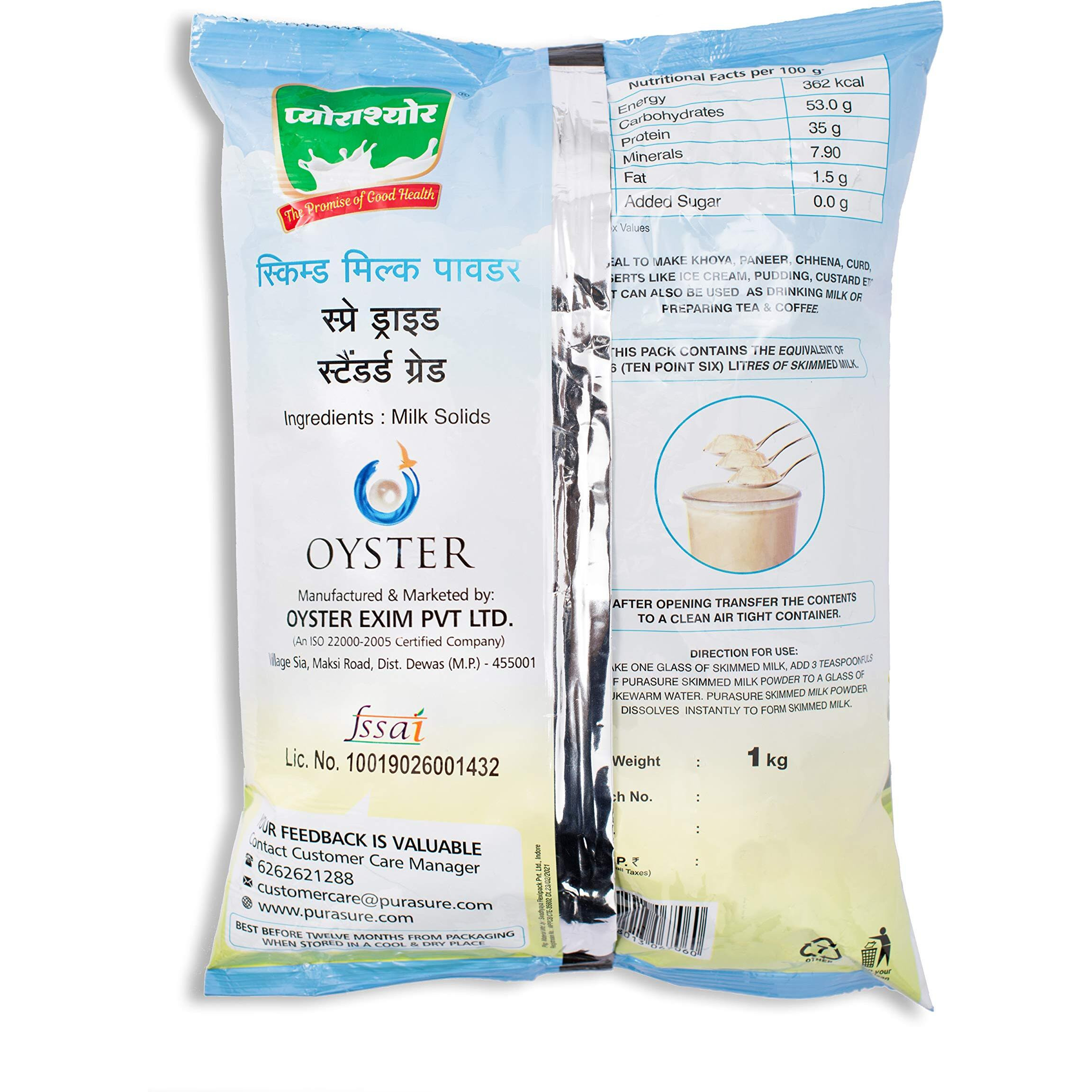 Purasure Skimmed Milk Powder, 1 KG