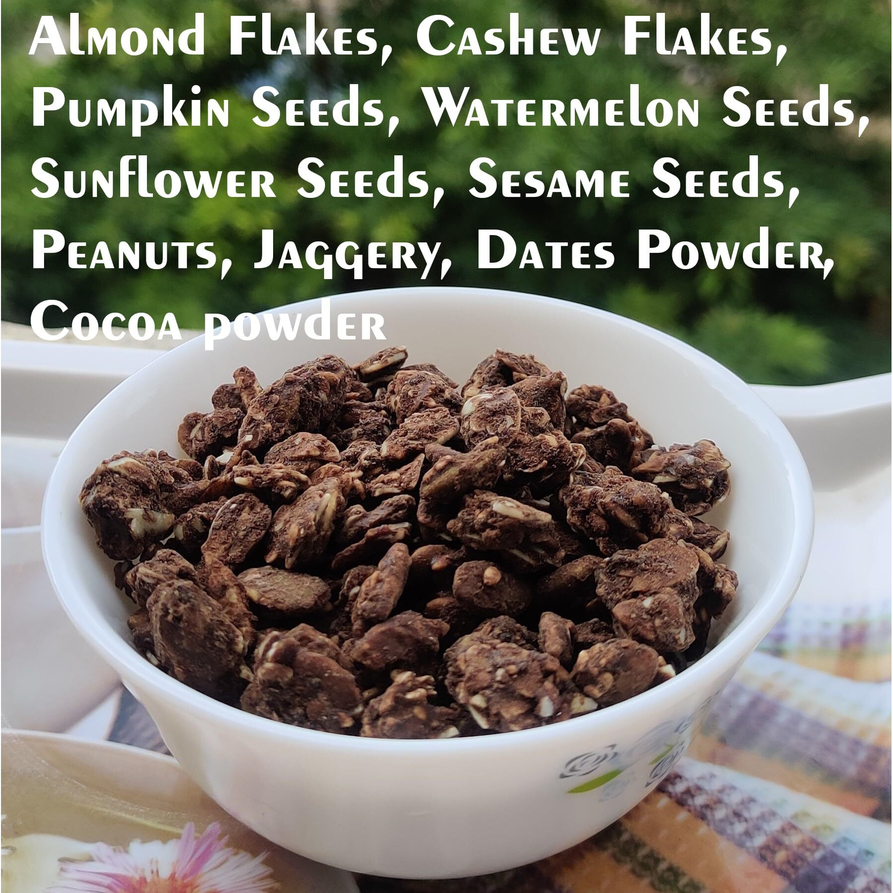 Tummy Friendly Chocolate Nuts and Seeds Mix. Healthy Snacks for kids, Toddlers, Adults. Travel friendly snacks for kids. Healthy Chocolate Snacks for Kids, adults (ChocoNutsSeeds-100, 100g)