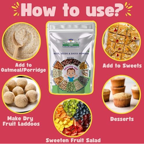 TummyFriendly Foods Premium Nuts, Seeds and Dates Powder | Dry Fruit Powder For Baby Kids | Organic Dry Nuts Powder For Babies Kids and Adults | No Hidden Sugar | No Preservatives | 100g (100)