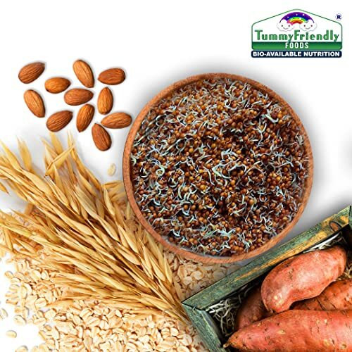 TUMMY FRIENDLY Foods  Bio-Available Nutrition Usda Certified Organic Sprouted Ragi,Almonds,Oats,Sweet Potato Porridge Mix|Baby Food For 8 Month Baby|Trial Baby Packs Too|Shelf-Life 9 Month|200G