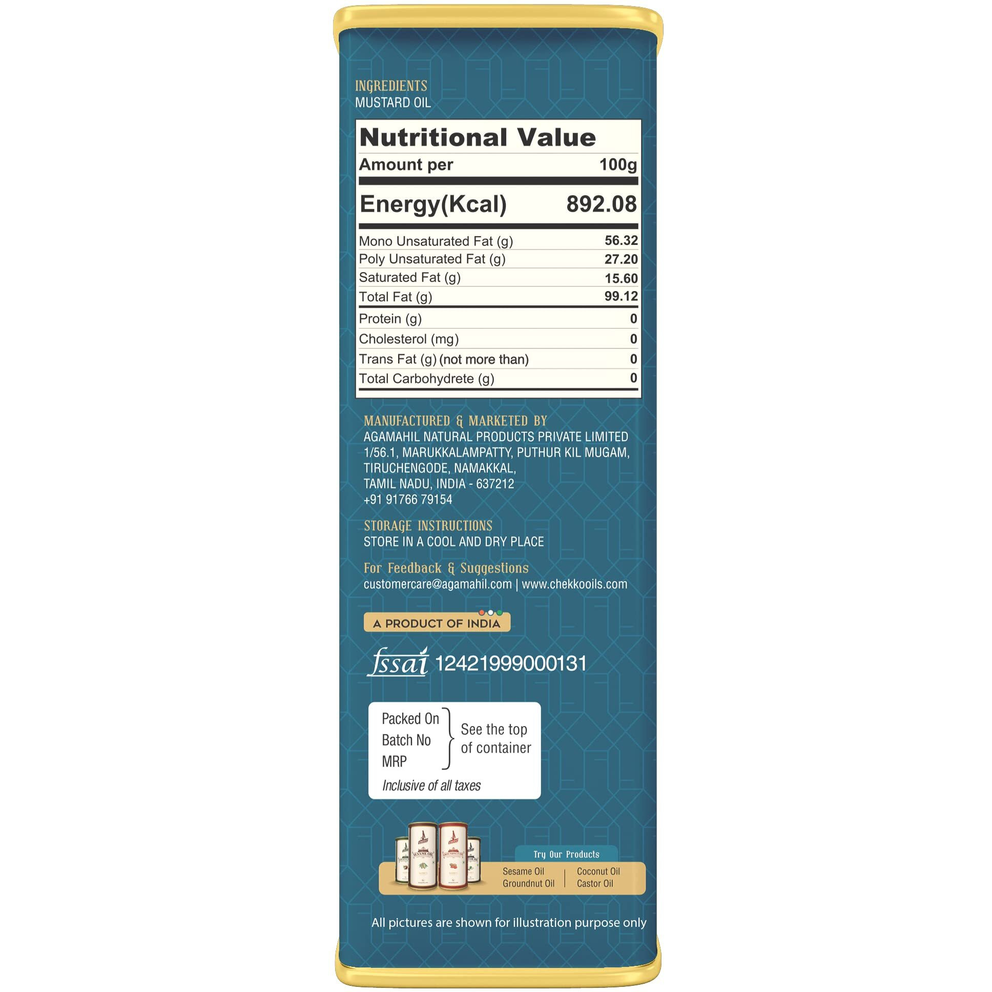 Chekko Kachi Ghani Cold Pressed Virgin Mustard Oil, 100% Natural, Pure & Wood Pressed for Cooking, Skin Care, Joint Pain Remedy and a Healthy Heart (1 LTR / 5 Liters) (5 Litres)