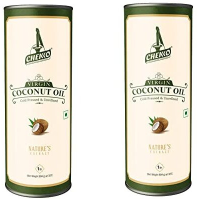 Chekko Cold Pressed Virgin Coconut Oil for Cooking Food, Massage, Diet, Oil Pulling, 100% Natural (1 LTR / 500 ml / 2 Litre) (2 Litres)