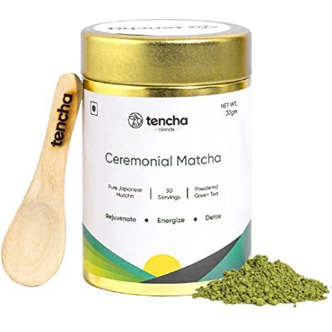 Tencha - Ceremonial Matcha Tea | 100% Pure Super Premium Grade | Japanese Matcha Green Tea Powder | Free Spoon | Vegan | Tested For Radiation | 30gms