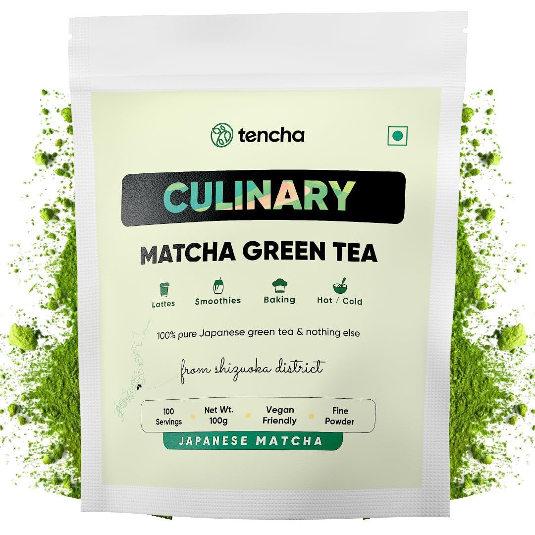 Tencha Culinary Matcha | Pure Japanese Matcha Green Tea Powder | Sourced from Shizouka, Japan | Vegan | No Artificial Sweeteners | 100 GM, Pack of 1