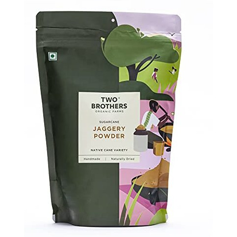 Two Brothers Organic Farms - Sugarcane Jaggery Powder (500g) | Crushed Granular | Nutrient Rich Organic Gud Powder | Hand Crushed Jaggery Powder from Jaggery Block