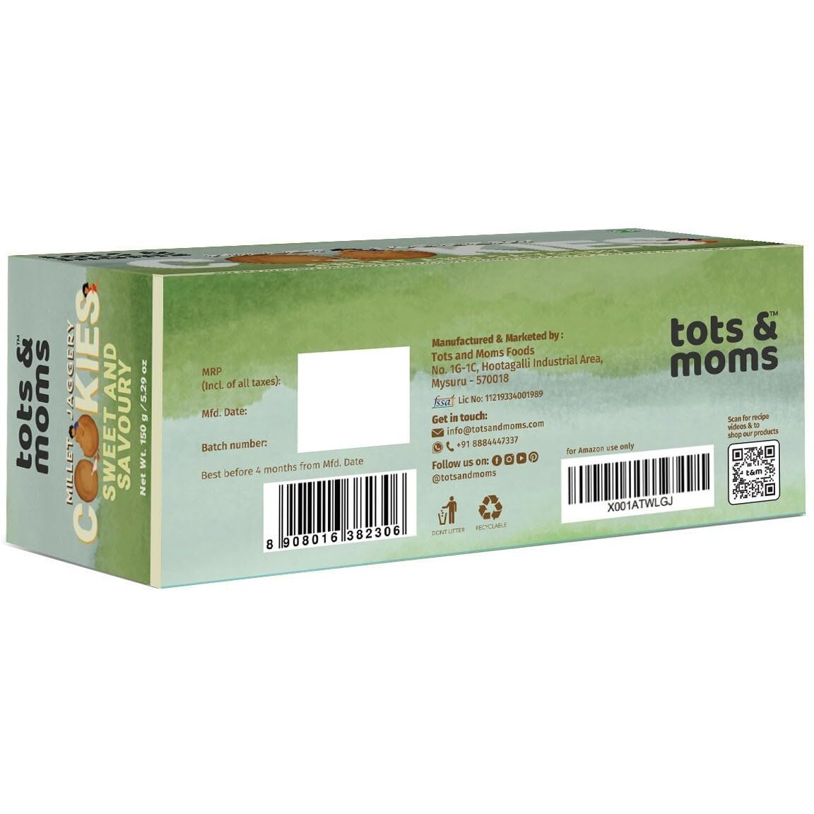 Tots & Moms Healthy & Nutritional Cookies |Sweet & Savory| Pack of 2