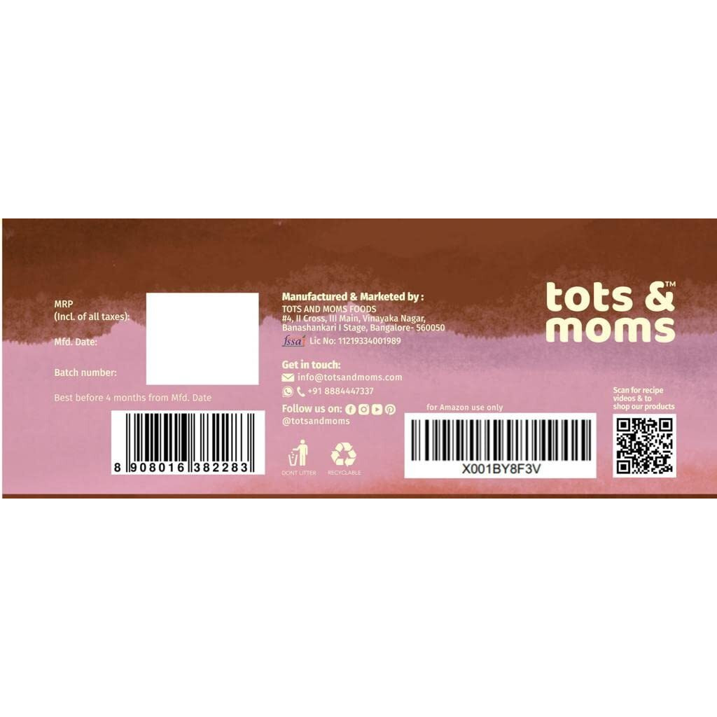 Tots & Moms Healthy & Nutritional Millet & Jaggery Cookies | Ragi & Almonds | Pack of 3