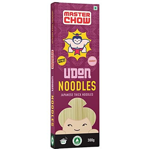 MasterChow Healthy Wheat Udon Noodles | No Preservatives | 100% Whole Wheat | Get Restaurant Style Taste in Just 10 Minutes | No Maida, Not Fried | Serves 4-5 Meals | 300gms