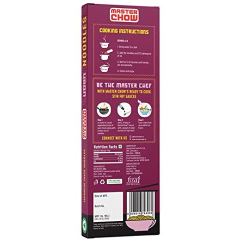 MasterChow Healthy Wheat Udon Noodles | No Preservatives | 100% Whole Wheat | Get Restaurant Style Taste in Just 10 Minutes | No Maida, Not Fried | Serves 4-5 Meals | 300gms