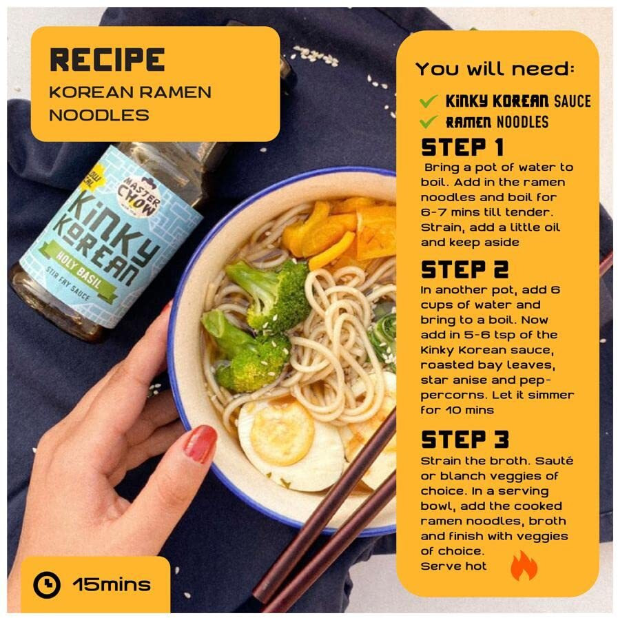 MasterChow Japanese Ramen Noodles | Egg Noodles | No Preservatives | Get Restaurant Style Taste in Just 10 Minutes | No Maida, Not Fried | Serves 4-5 Meals | 300gms