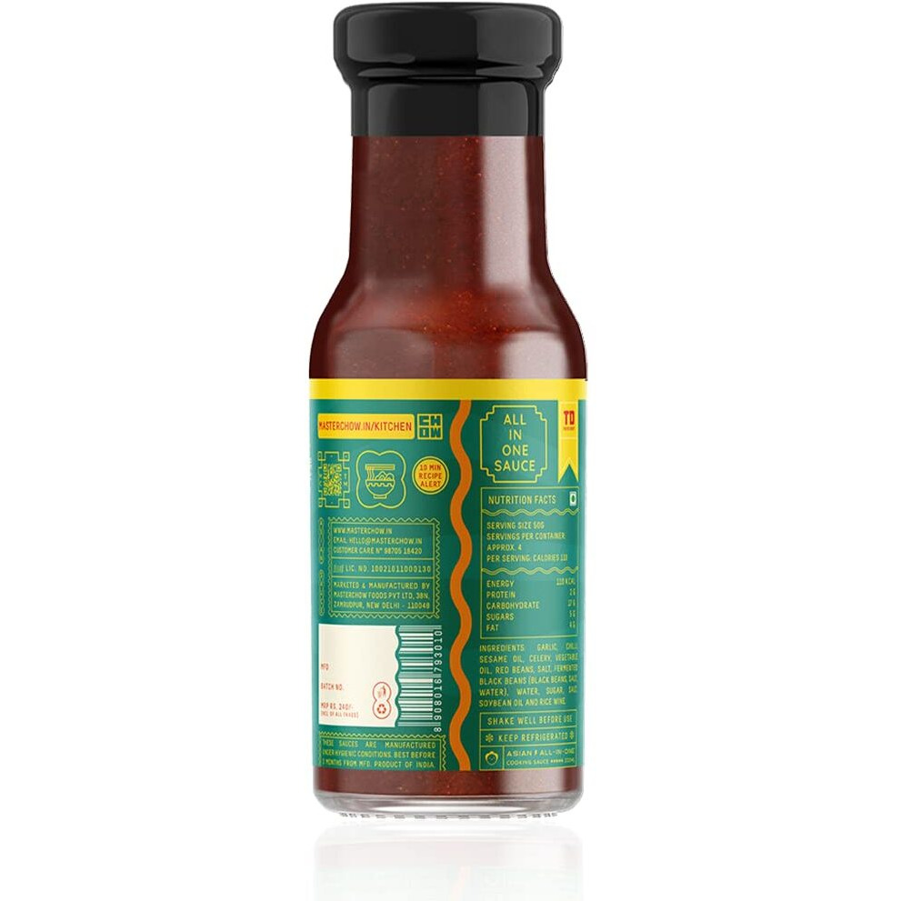 MasterChow Kolkata King Spicy Schezwan Stir Fry Cooking Sauce (220gm) |No Artificial Color | Fresh From the Kitchen | Get Restaurant Style Taste in Just 10 Minutes | Serves 4-5 Meals
