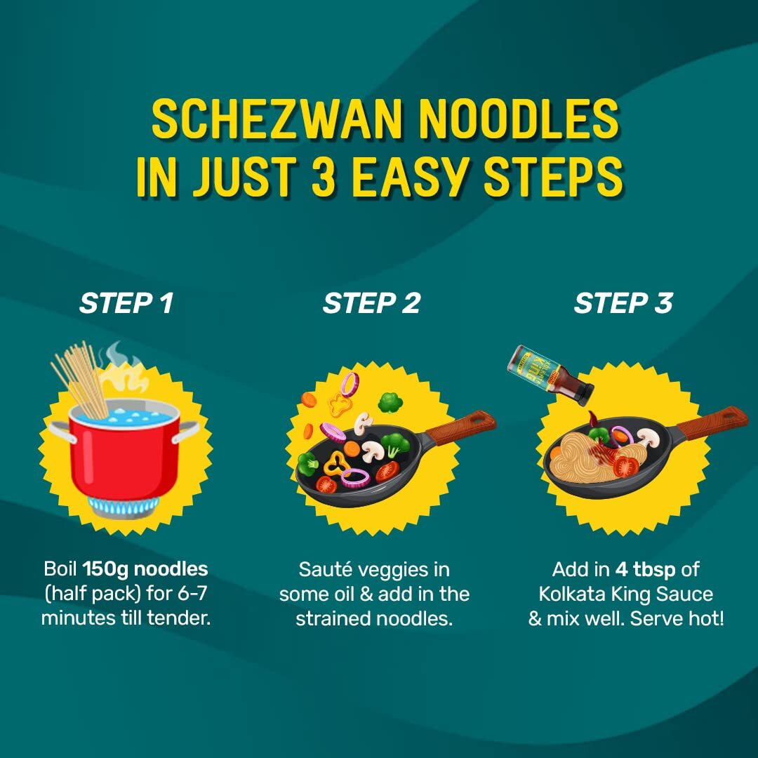 MasterChow Kolkata King Spicy Schezwan Stir Fry Cooking Sauce (220gm) |No Artificial Color | Fresh From the Kitchen | Get Restaurant Style Taste in Just 10 Minutes | Serves 4-5 Meals