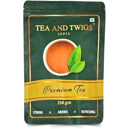 Tea and Twigs Premium Tea - 250gm | Second Flush CTC Tea | Premium Chai Patti | Assam Tea | Black Tea