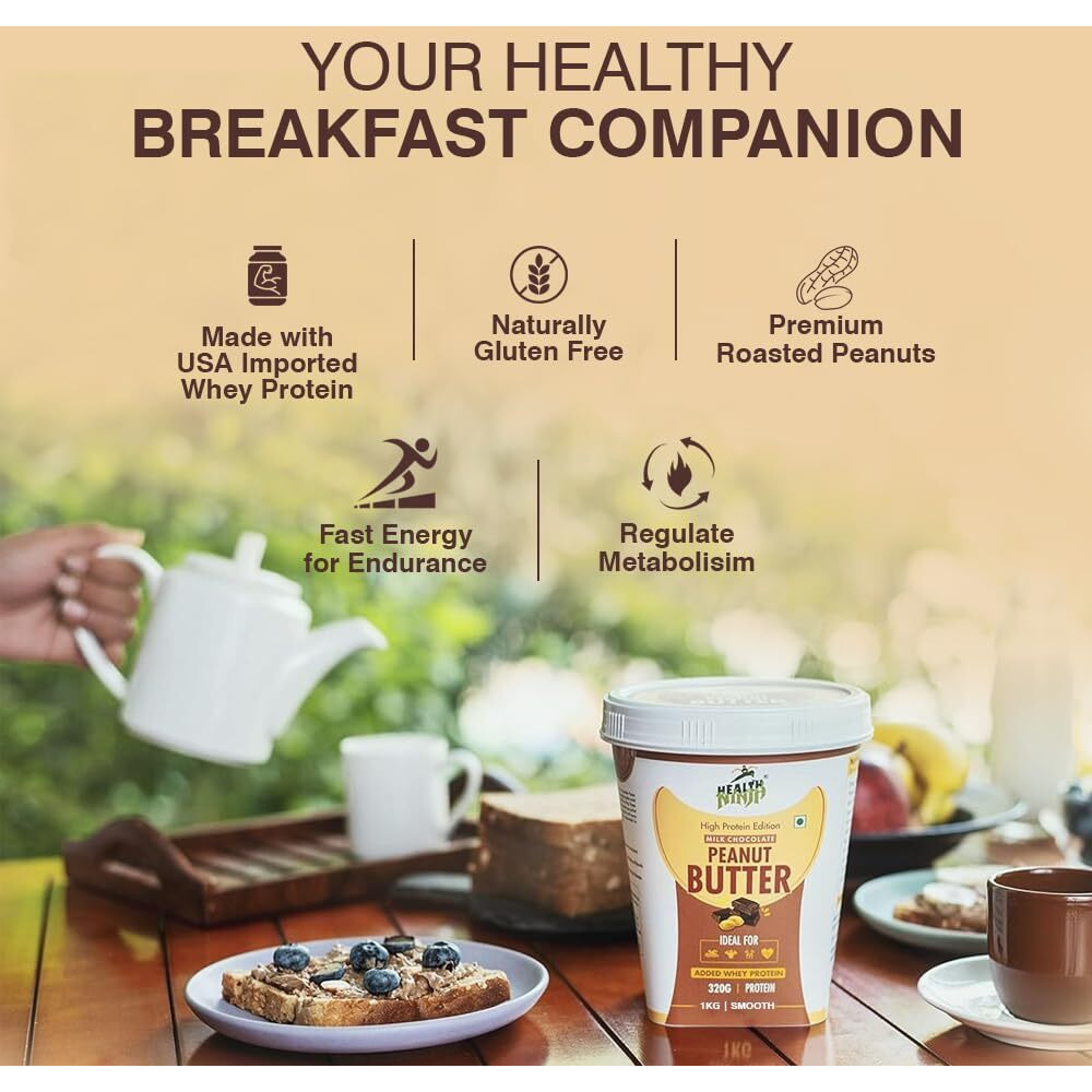 Health Ninja High Protein Milk Chocolate Peanut butter (Milk Chocolate Smooth, 1 Kg)
