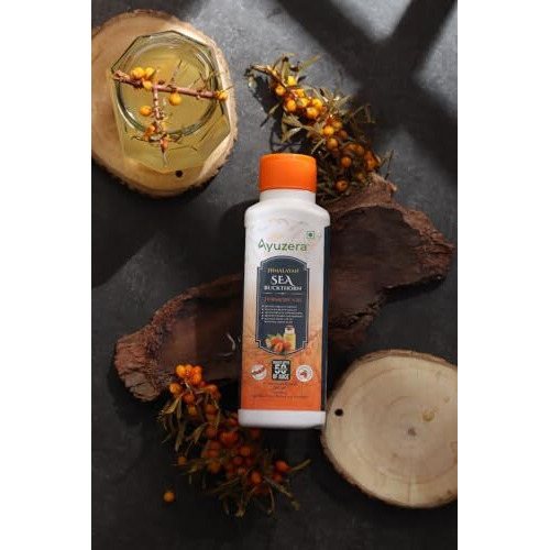 Ayuzera Himalayan Sea Buckthorn Pulp Concentrate 300ml | Liquid Supplements | Makes up to 50 Glass Juice (Rich in Vitamin C) | Lab Tested | Omega 3, 6, 7, and 9, and Antioxidants | (1)