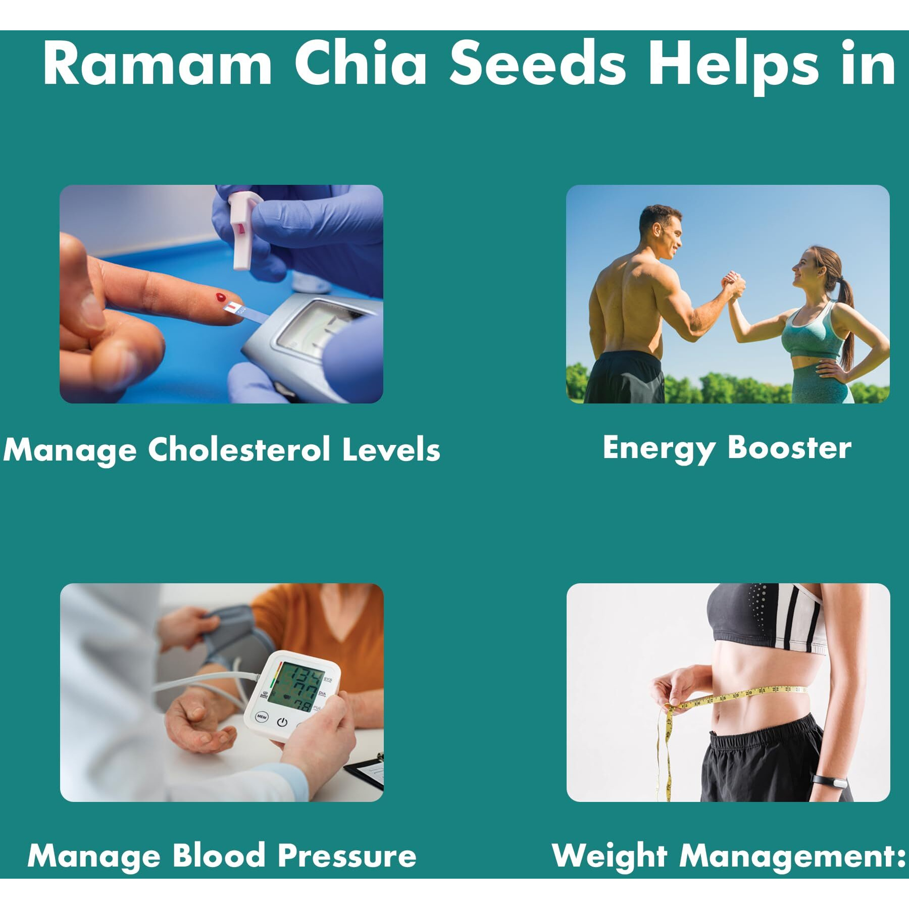 Ramam Chia seeds 400gm For Weight Management | Natural Chia Seeds for Eating - Rich in Omega 3| High Protein seeds | Gluten Free |Helps in Manage Cholesterol level & Blood Pressure - 400g (Pack of 1)