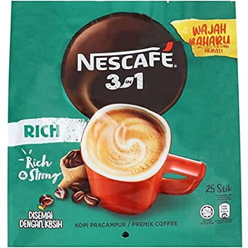 Nescafe 3 In1 Rich Premix Coffee 25 Sticks 450Gram, Bag