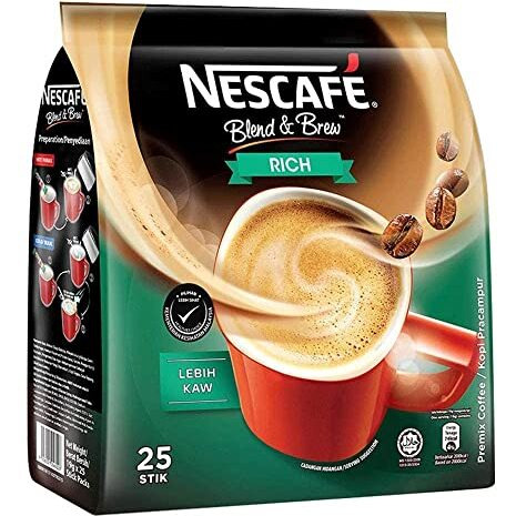 Nescafe 3 In1 Rich Premix Coffee 25 Sticks 450Gram, Bag
