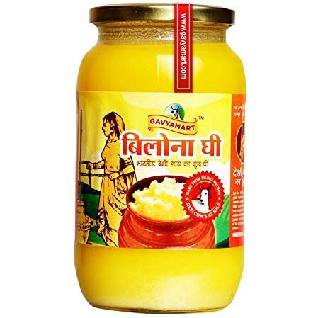 GAVYAMART Bilona Ghee 100% Pure Desi Kankrej Cow Ghee-Made Using Traditional Bilona Method 1 L- Glass Jar Pack (2 * 1 Liter)