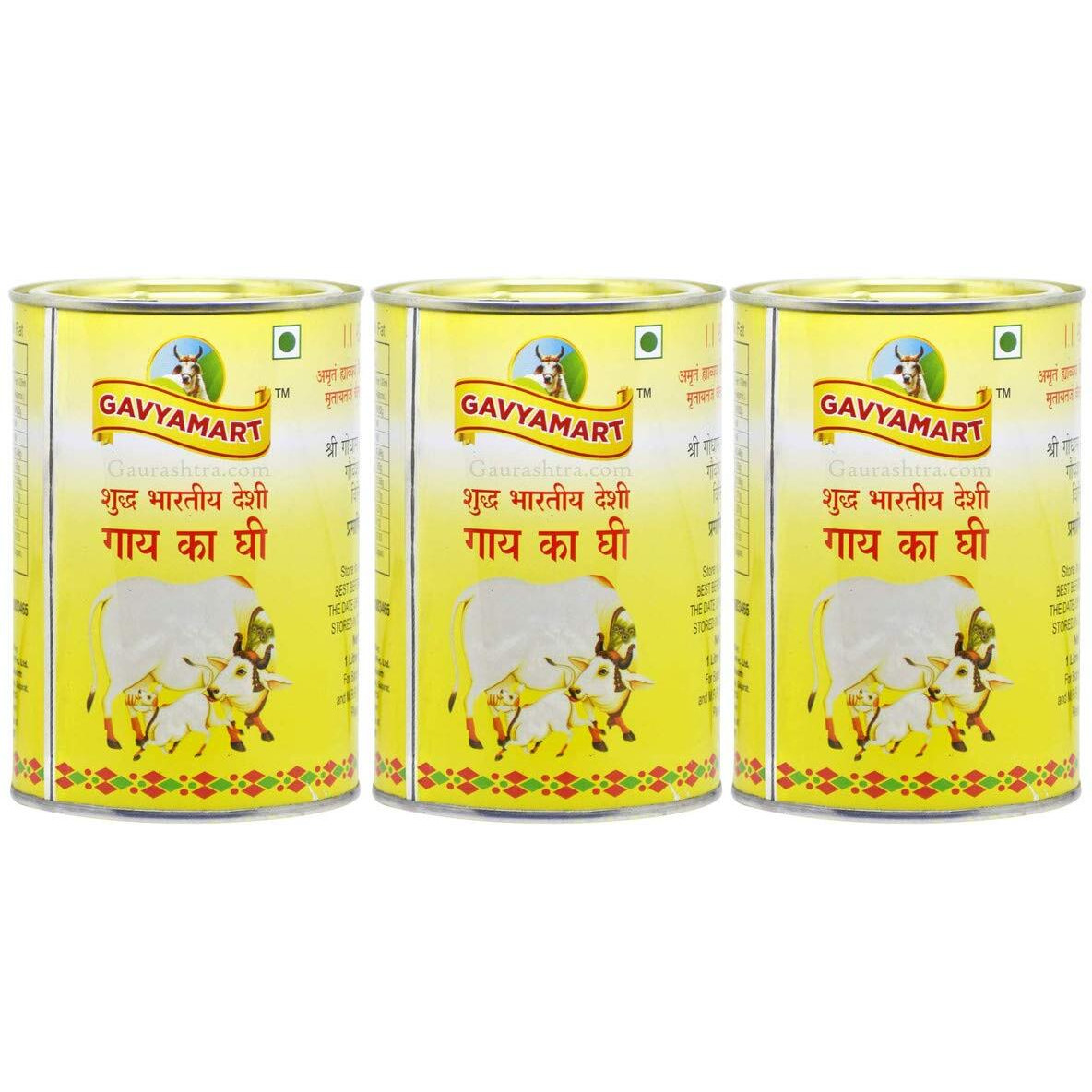 Gavyamart Indian A2 Cow Ghee 100% Pure Non GMO - Made of kankrej Organic Cow Ghee-Pack of 3