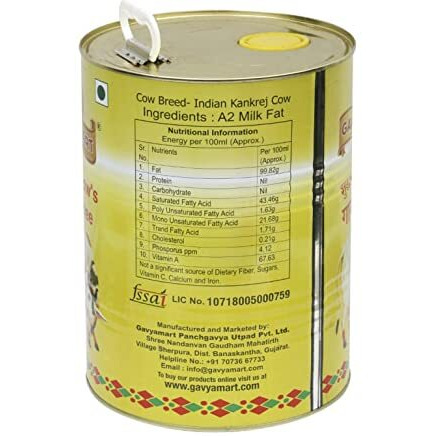 Gavyamart Indian A2 Cow Ghee 100% Pure- Made Of Kankrej Organic Cow Ghee (5Litre-Pack Of 1)