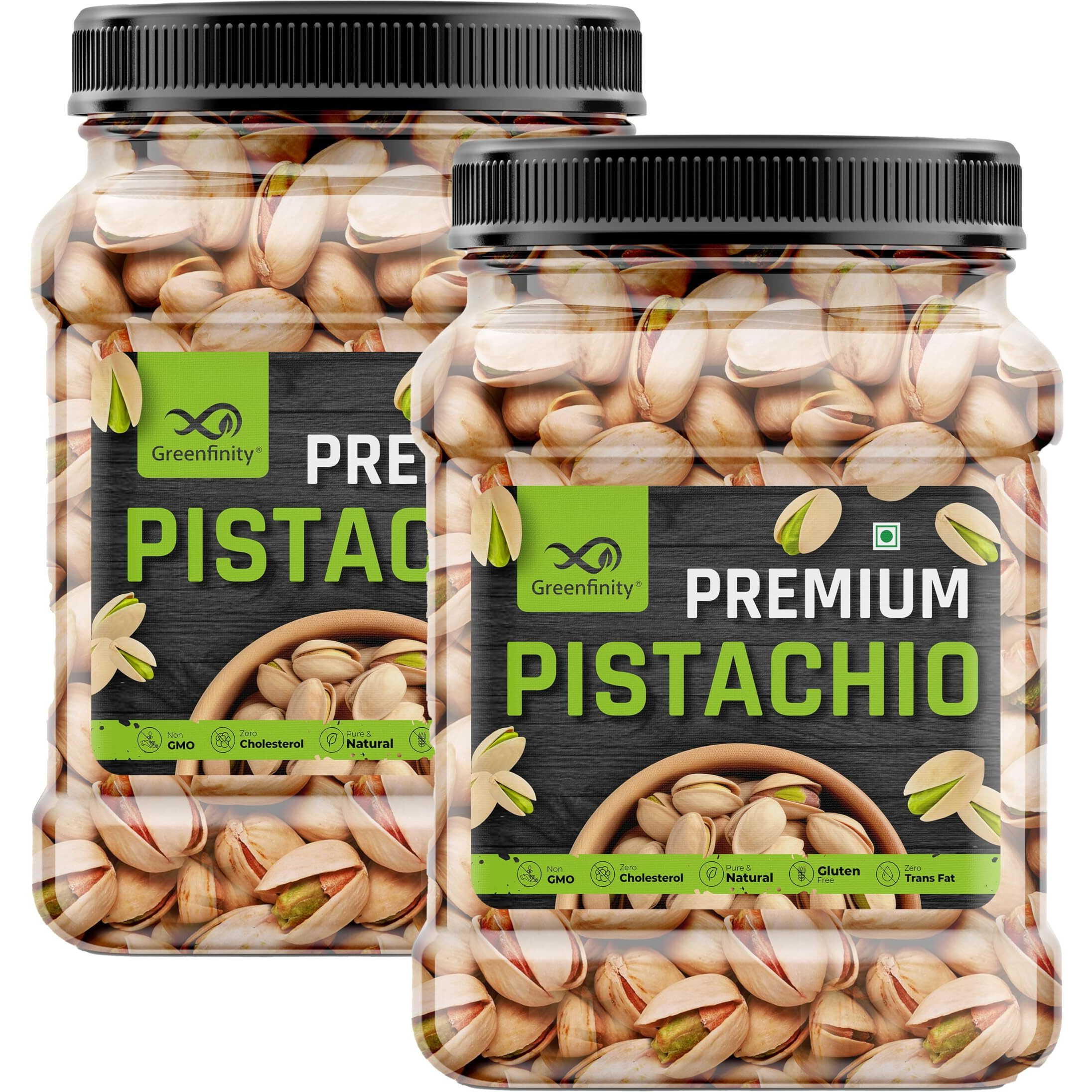 GreenFinity Fresh Whole Roasted Salted Pistachios | Salted Pista With Shell - 1KG