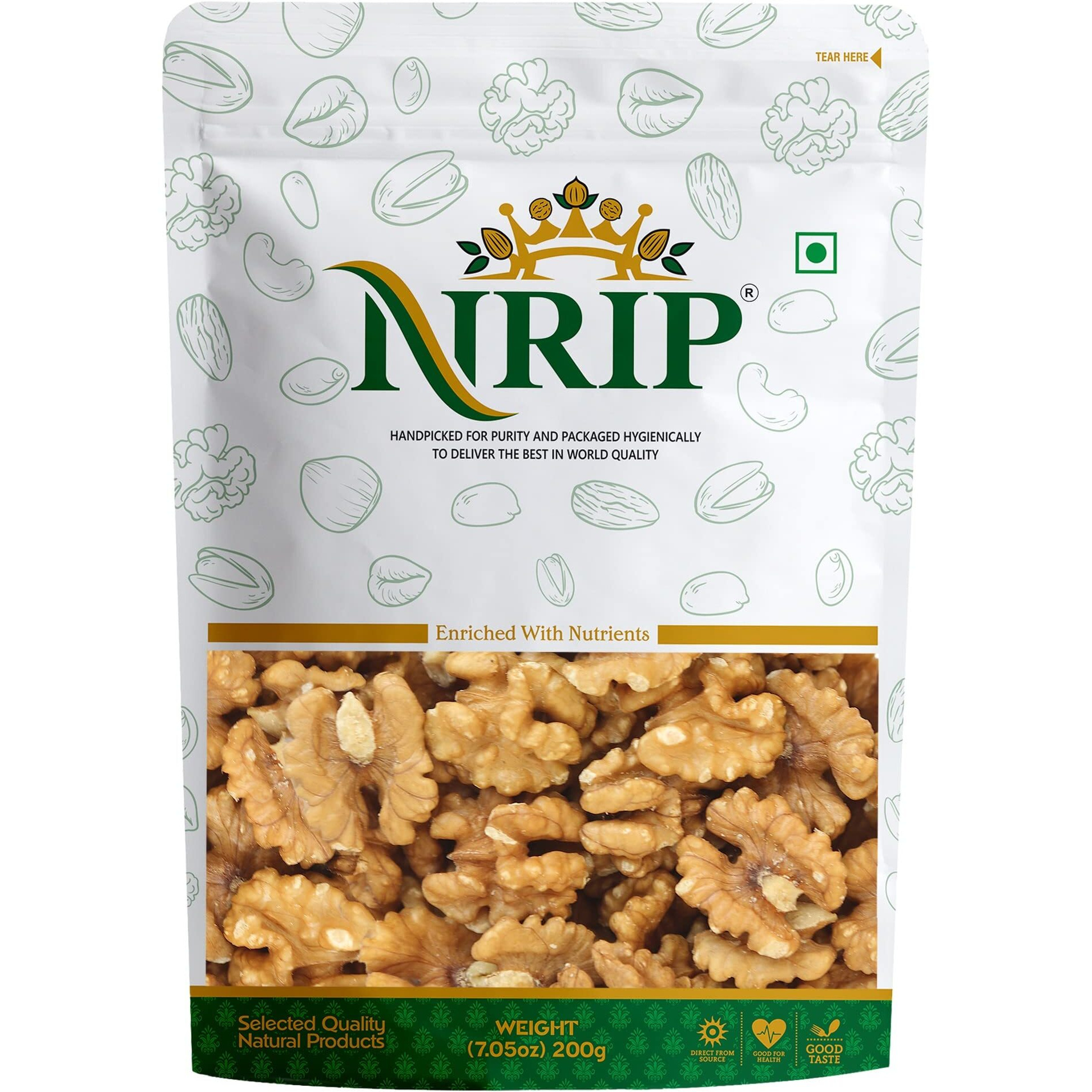 NRIP Walnut Kernels California (Akhrot Giri) [Grade - 2 Pieces] 200 Gm