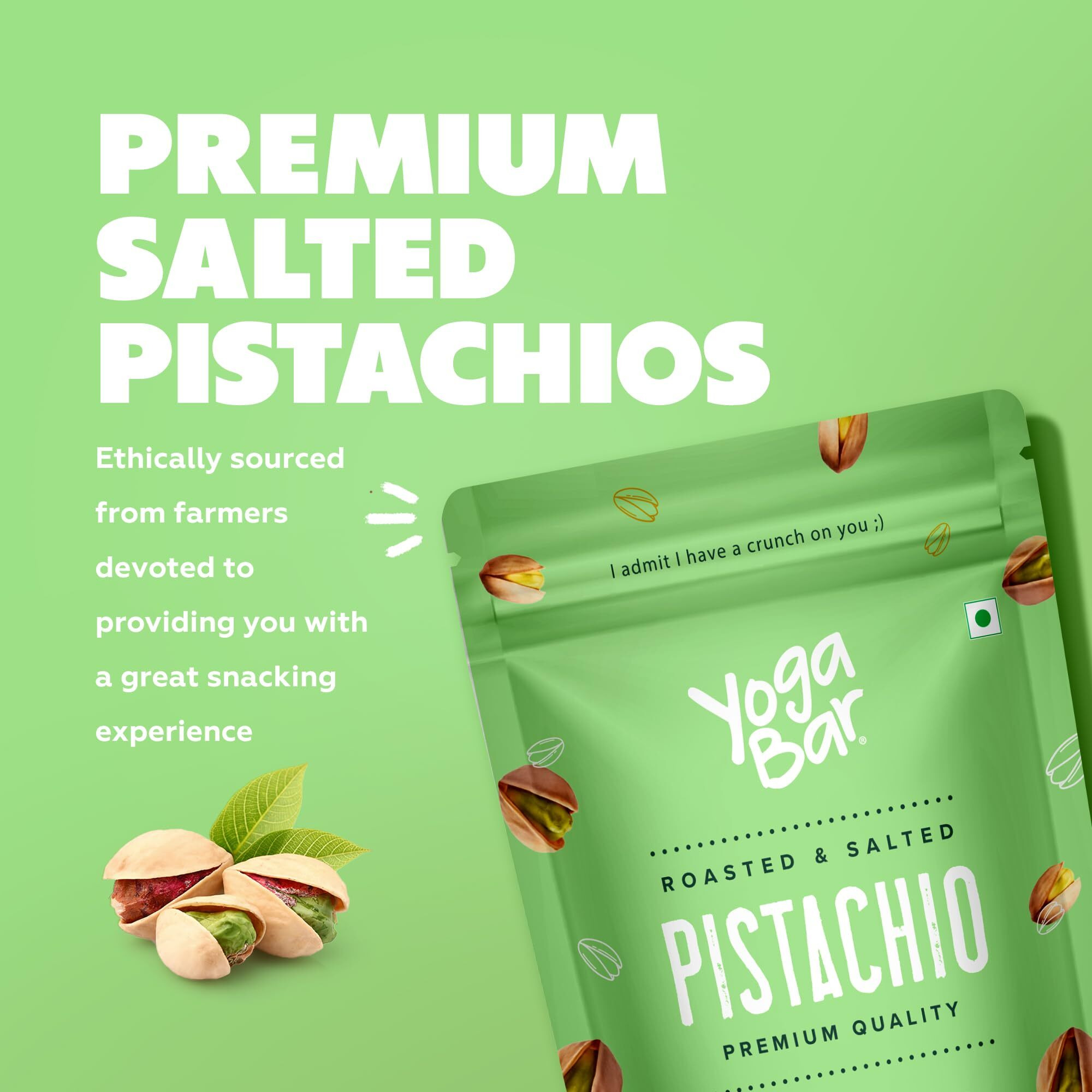 Yogabar Premium Pista 1kg|Roasted Salted Pista|Crunchy Pistachios|Tasty & Healthy Nuts Dry Fruits|Rich in Protein, Fibre, Gluten Free & Low Calories|Healthy Snacks|Dry Fruit Gift Pack