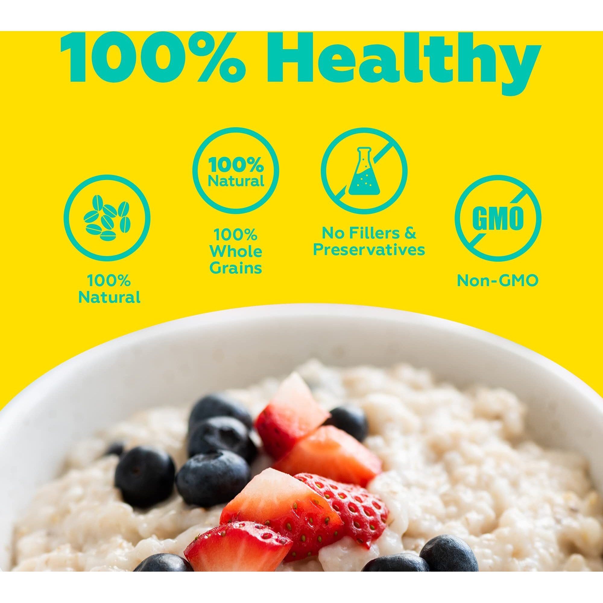 Yogabar 100% Rolled Oats 1kg (Buy 1 Get 1 FREE) | Premium Golden, Gluten Free Oats with High Fibre (1 Kg Each)