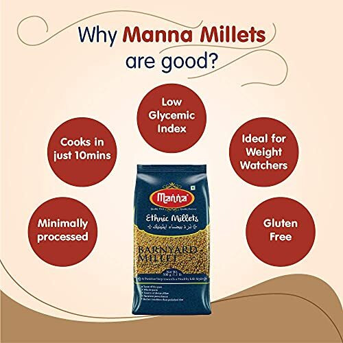 Manna Millets 2.5Kg Combo Pack of 5, Unpolished Millets, Siridhanya, Certified Low GI, Little 500g, Kodo 500g, Foxtail 500g,Barnyard 500g,Proso 500g, Natural Grains 500g