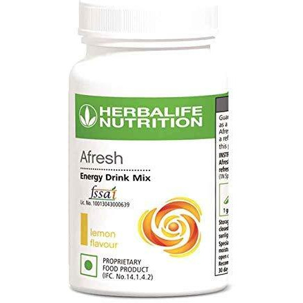 Herbalife 2 Afresh Energy Drink Mix | Lemon and Elaichi Flavor | Each 50 GM Men and Women in Pack of 2