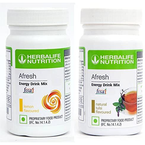 HERBALIFE Afresh Energy Drink - Lemon Flavor & Tulsi Flavor For Weight Loss Energy Drink(50 g, Lemon, Tulsi Flavored)