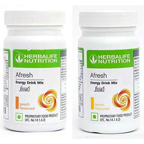 HERBALIFE Afresh Energy Drink - Peach Flavor & Lemon Flavor For Weight Loss Energy Drink(50 g, Peach, Lemon Flavored)
