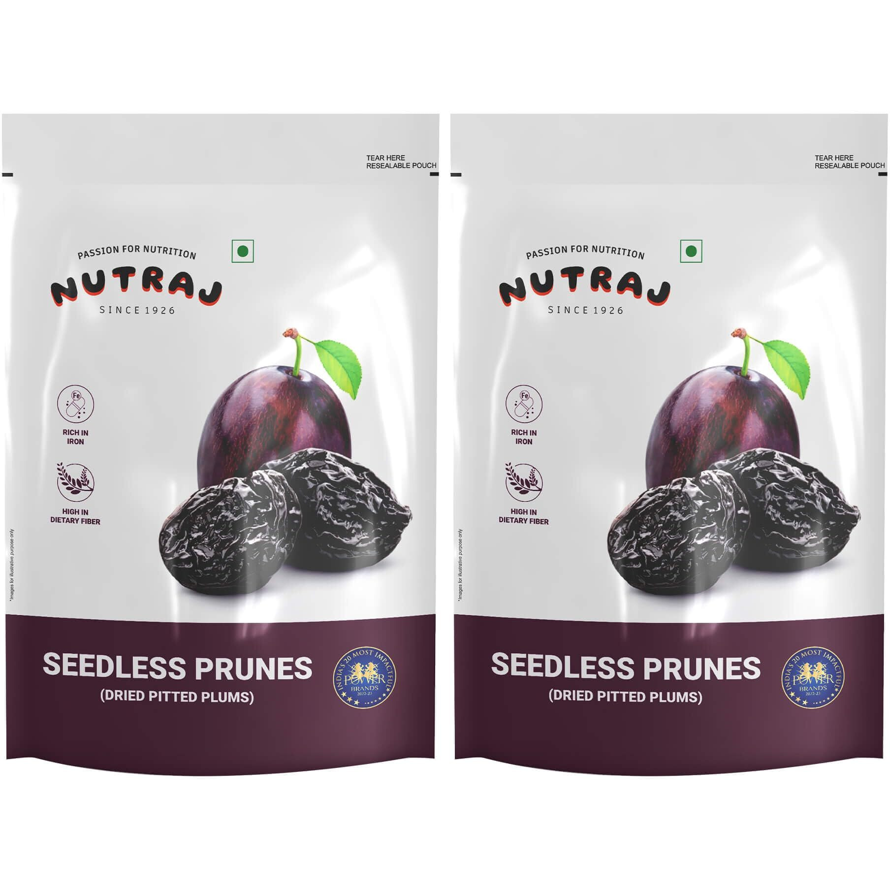 Nutraj California Prunes (Aalobukhaara) 400 Gram (200 Gram X 2) Pouch Dried Seedless | Delicious Pitted Prunes | Seedless Plums
