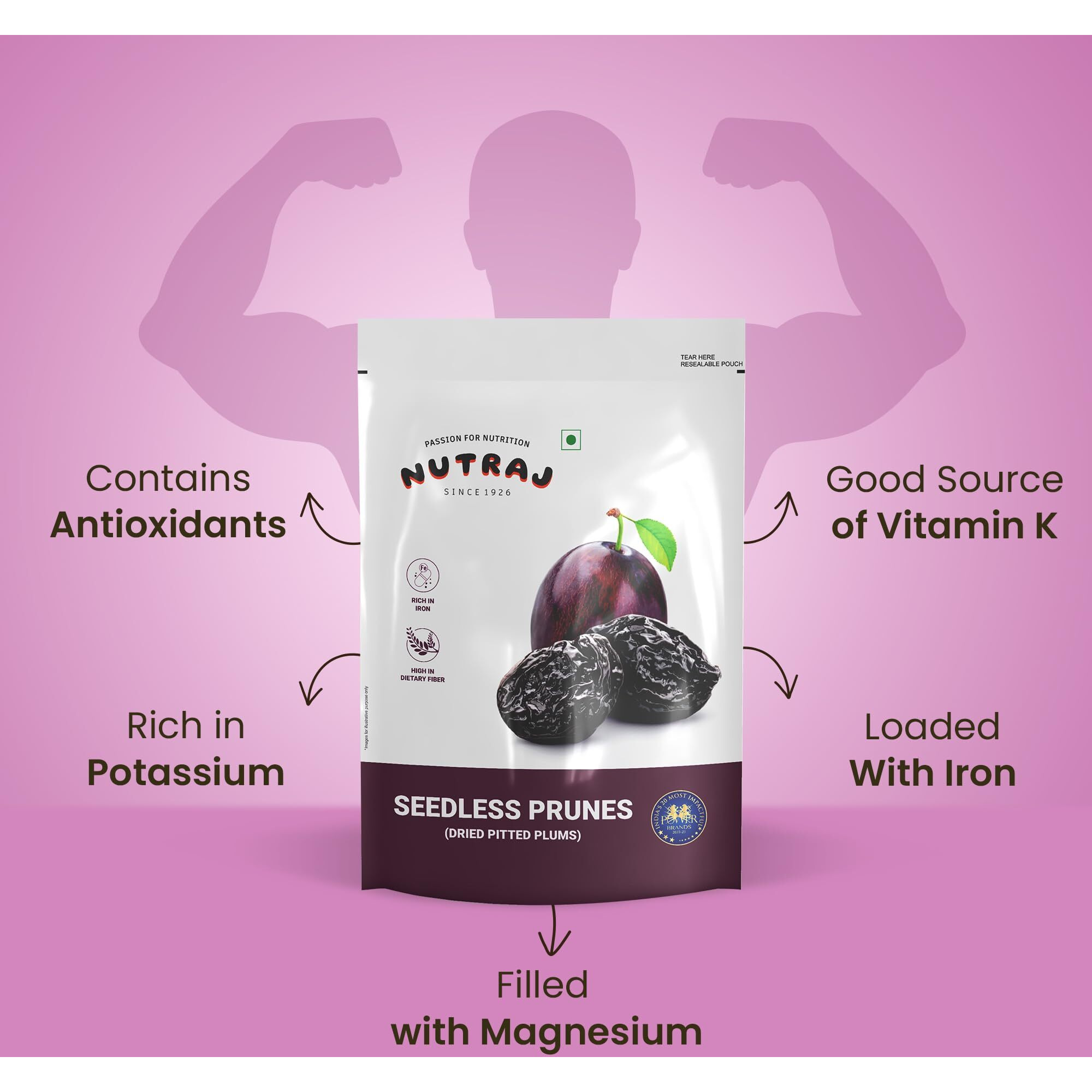 Nutraj California Prunes (Aalobukhaara) 400 Gram (200 Gram X 2) Pouch Dried Seedless | Delicious Pitted Prunes | Seedless Plums