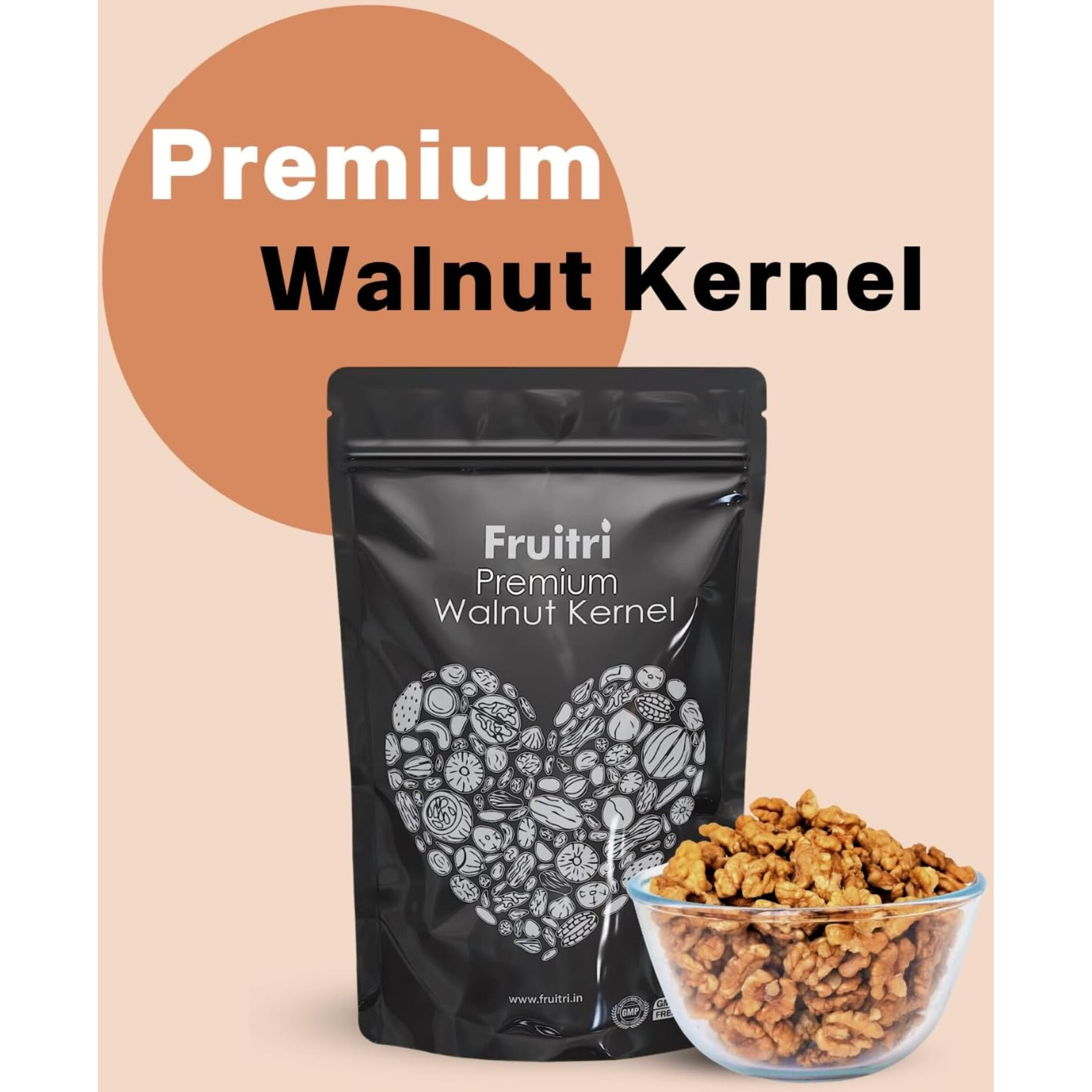 Fruitri Premium Kashmiri Walnut Without Shell, Akhrot Giri,raw,400grams