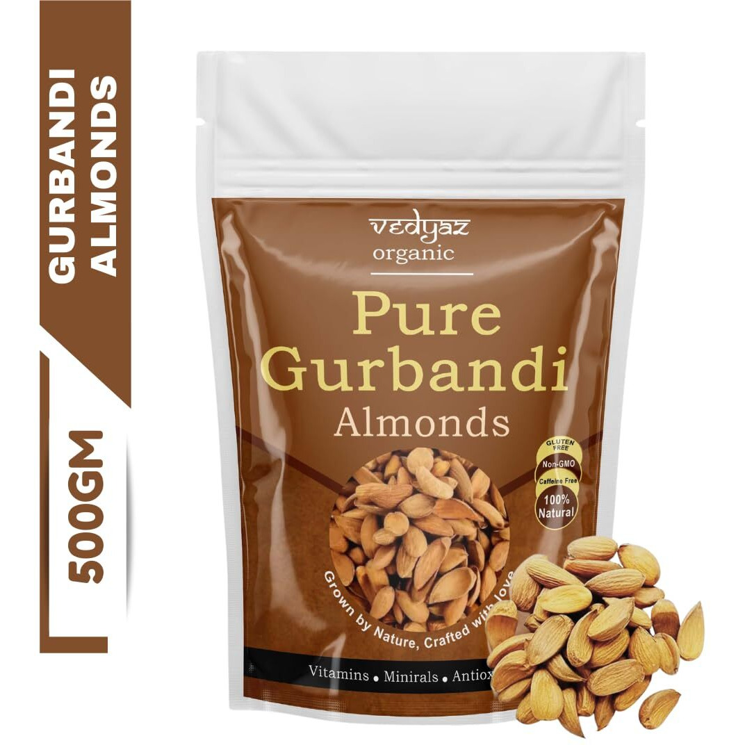 Vedyaz Organics 100% Pure Afghan Gurbandi Badam/Almonds/Choti Giri -Raw,500 Gm