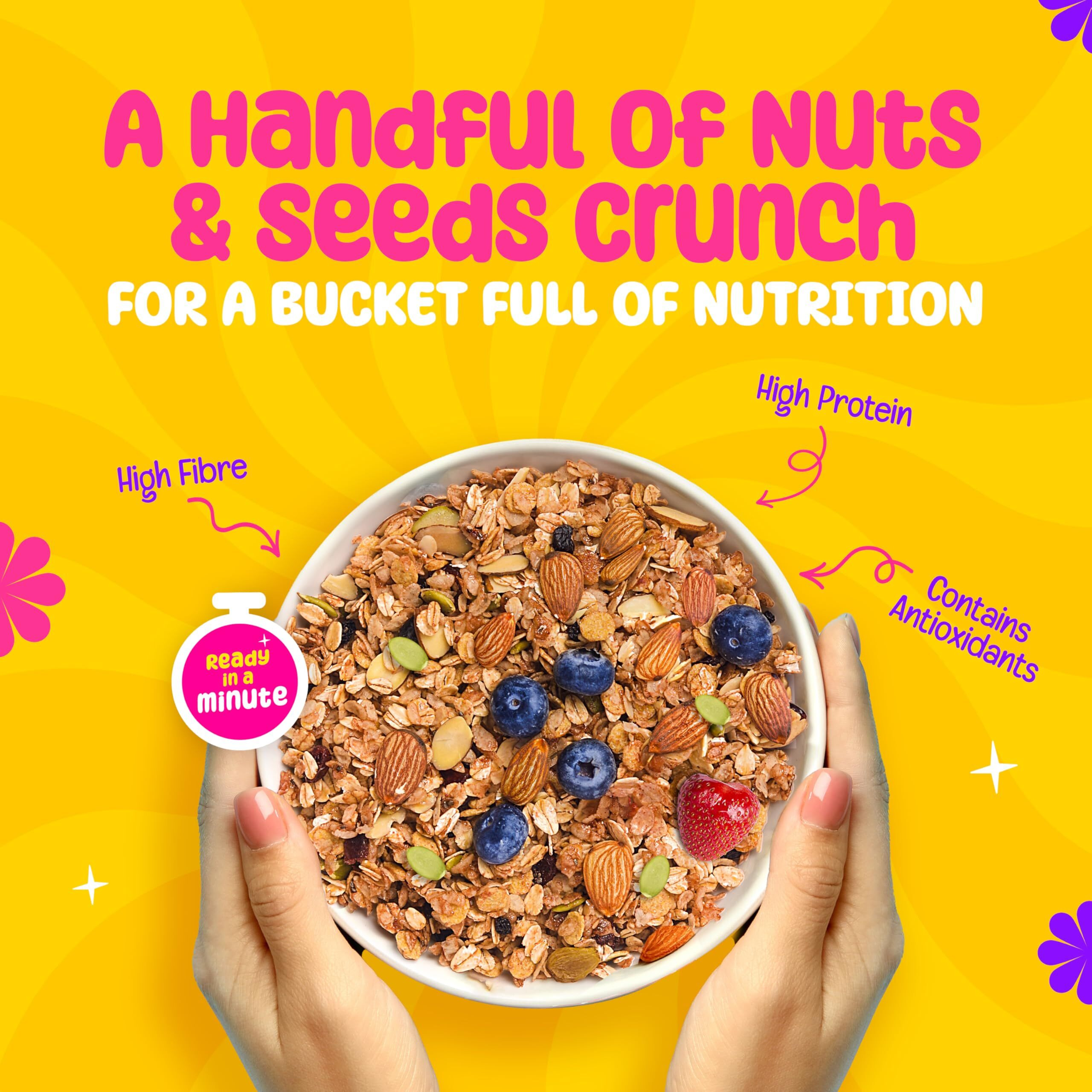 Yogabar Fruit and Nut Muesli 1kg | Muesli with 93% Whole Grains + Dried Fruits+ Nuts and Seeds | Wholegrains, No Added Preservatives