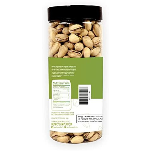 Wonderland Foods Dry Fruits | American California Roasted & Salted Jumbo Pistachios (Pista) 1Kg (500gX2) Jar Combo Pack | Super Crunchy & Delicious Healthy Snack | Vitamins & Minerals Rich