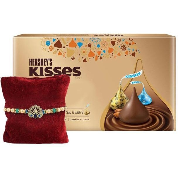 TIED RIBBONS Rakhi for Brother Chocolates combo with Gift - Premium Rakhi with Chocolates Box Mini Greeting Card and Roli Chawal - Rakhi Gift for Brother, 250 gram