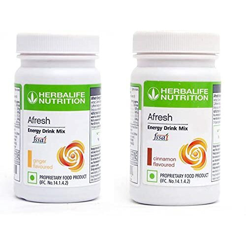 HERBALIFE Afresh Energy Drinks Mix Ginger + Cinnamon Flavour (1+1) Energy Drink (100 g, Ginger, Cinnamon Flavored)