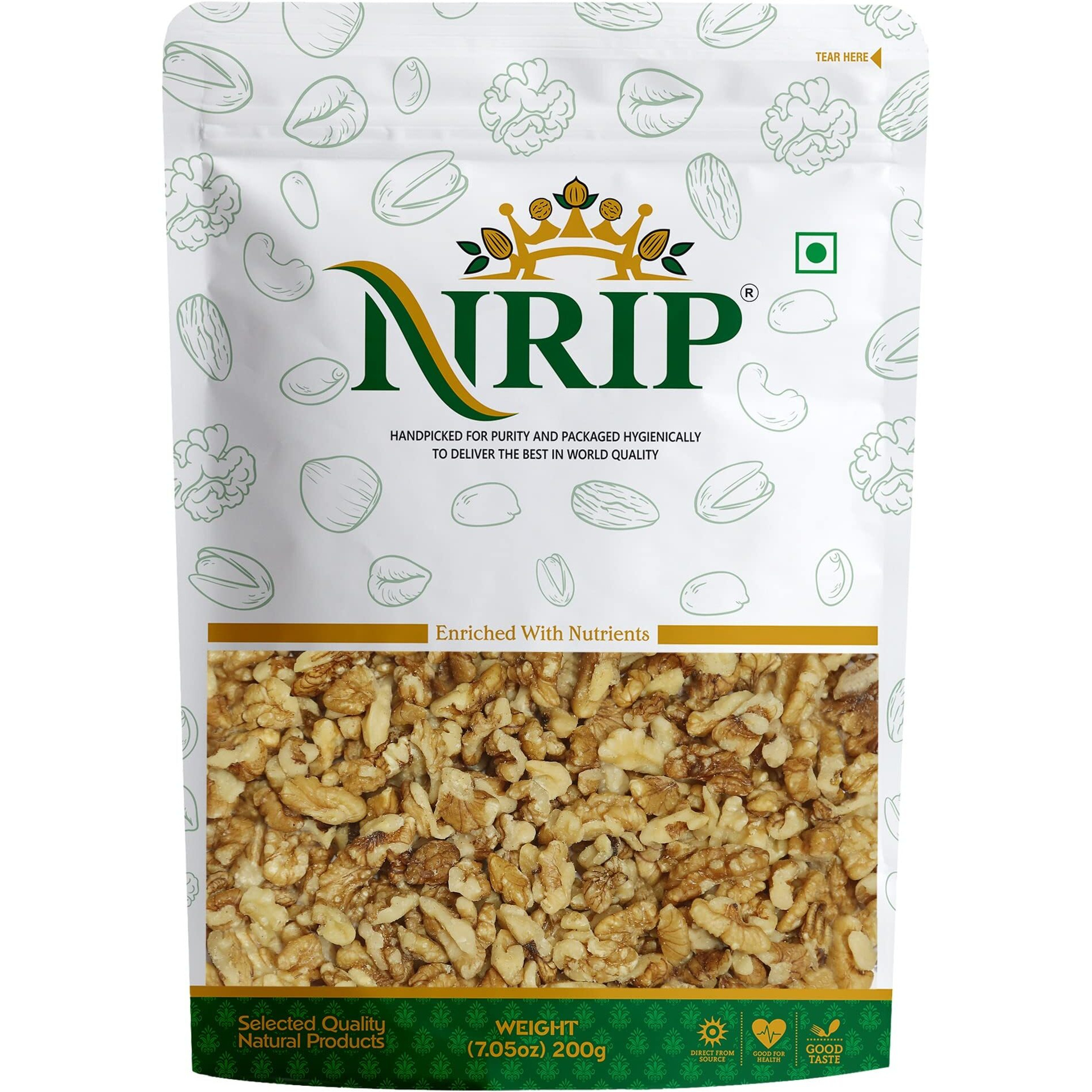 NRIP Walnut Kernels California Broken (Akhrot Giri) 200 Gm