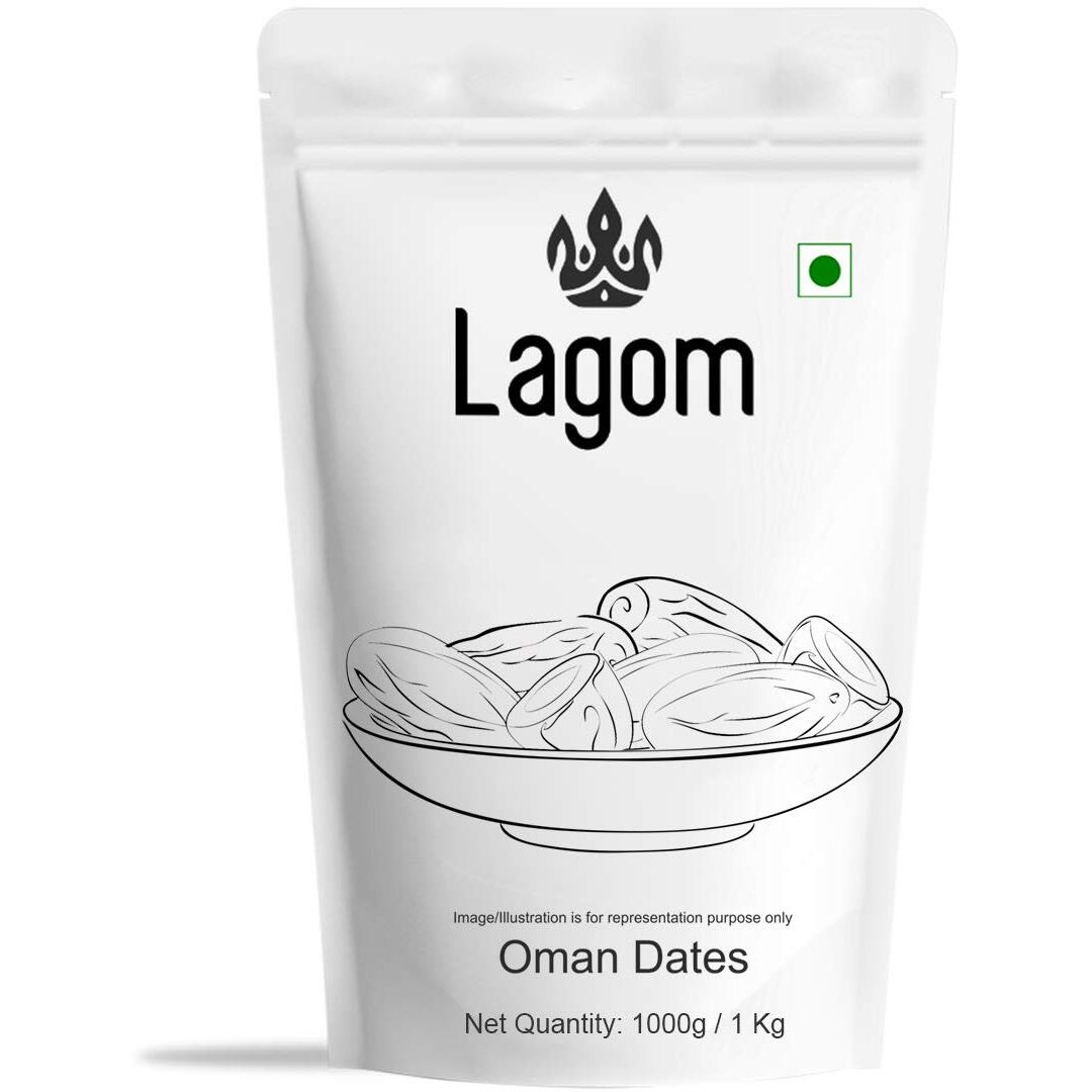 Lagom Omani Dates 1kg | All Natural | No Preservatives | No Added Sugar | Gluten Free | Vegan | Plant Based | Non GMO | Dates Dry Fruits | Khajur | Khajoor | Khejur
