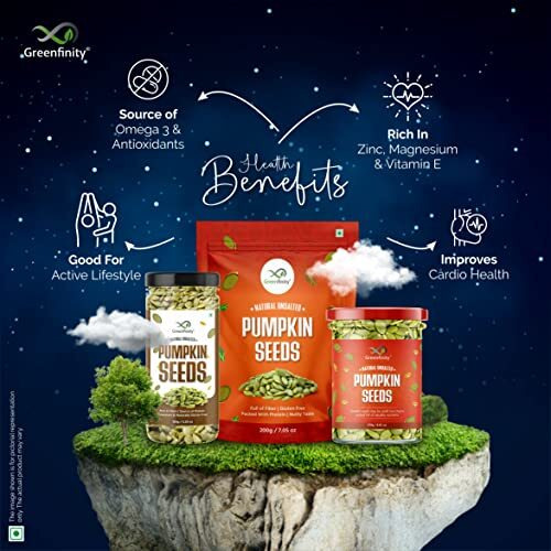 GreenFinity Raw Pumpkin, Sunflower Seeds for Eating Protein and Fibre Rich Food For Immunity Booster Diet Food Pack of 2-250g (JAR Pack)
