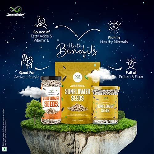 GreenFinity Raw Pumpkin, Sunflower Seeds for Eating Protein and Fibre Rich Food For Immunity Booster Diet Food Pack of 2-250g (JAR Pack)