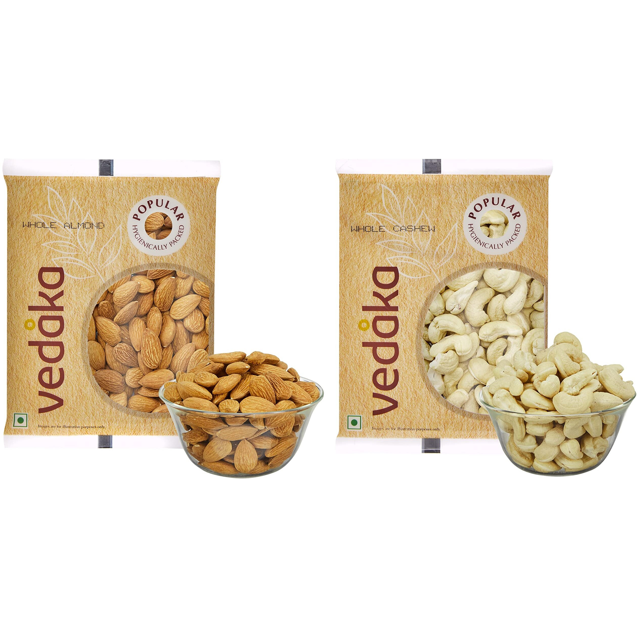 Amazon Brand - Vedaka Dry Fruits Combo | Premium Almonds and Cashews | (2 X 200 gm)