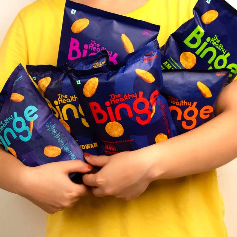 The Healthy Binge| Try Them All Pack| Baked not Fried Chips| As seen on Shark Tank India| Healthy Snacks| 0% Cholesterol| High Protein & Fiber | No MSG| Pack of 7