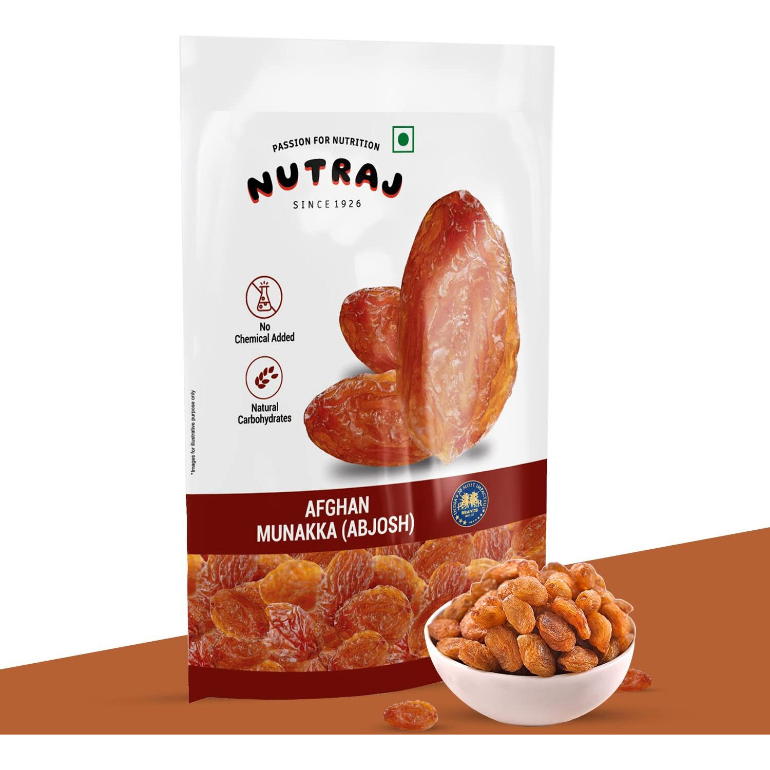 Nutraj Indian Raisins (Abjosh) (Afghan Munakka) 400g (200g x 2) Pouch Whole | Abjosh Raisin | Munakka Bites