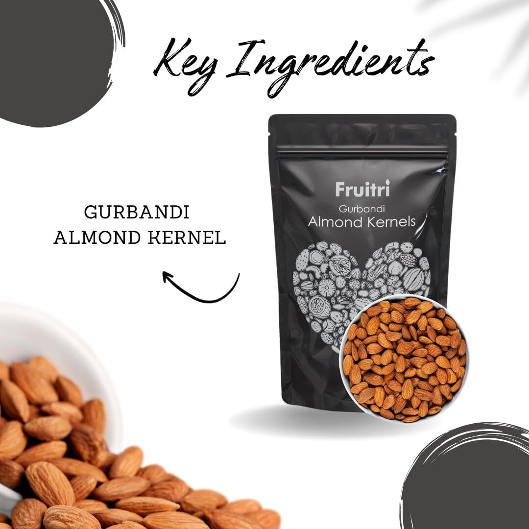 Fruitri Gurbandi Malai Giri Almond 1 kg, Afgani Choti Giri Badam [ 100% Natural,Rich in Oil